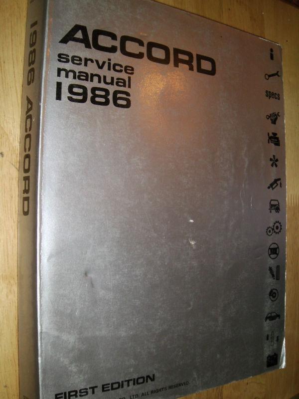 1986 honda accord shop manual / original honda service book