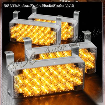 4x 22 led panel bright led emergency hazard warning strobe lights - amber