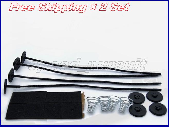 Two set universal electronic radiator cooling fan mounting mount kits strap/pad 