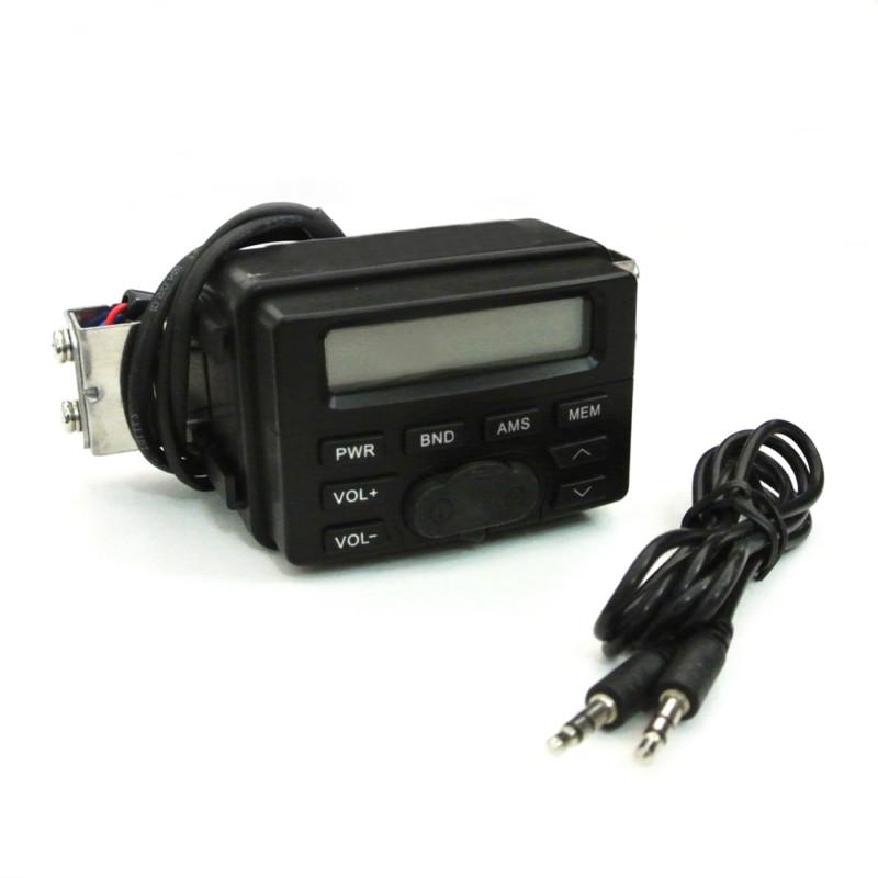 Motorcycle mp3 fm radio amp / aux in audio out clock stereo system honda harley