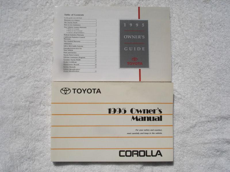 1995 toyota owner's manual and owner's guide