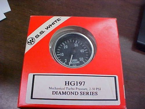 Nos s.s. white 2&#034; mechanical turbo diesel boostgauge international hg 197