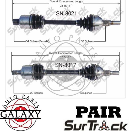 Pair cv joint axle shaft assemblies fits saturn vue 07-04