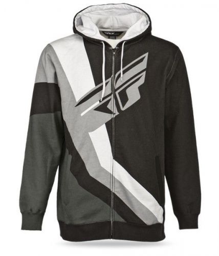 Fly racing retro mens zip up hoody black/grey sm