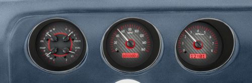 Dakota digital 69 pontiac gto le mans analog dash gauges carbon red vhx-69p-gto