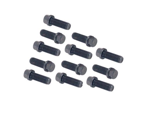 Mr. gasket header bolts hex head steel black oxide 3/8&#034;-16 1.000&#034; u.h.l. setof12