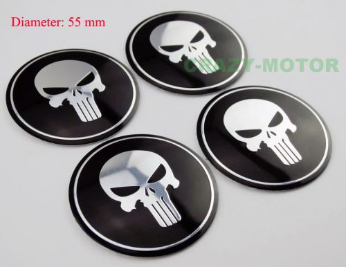 Motorcycle skull round fuel tank fairing decal sticker badge emblem yamaha 4pcs