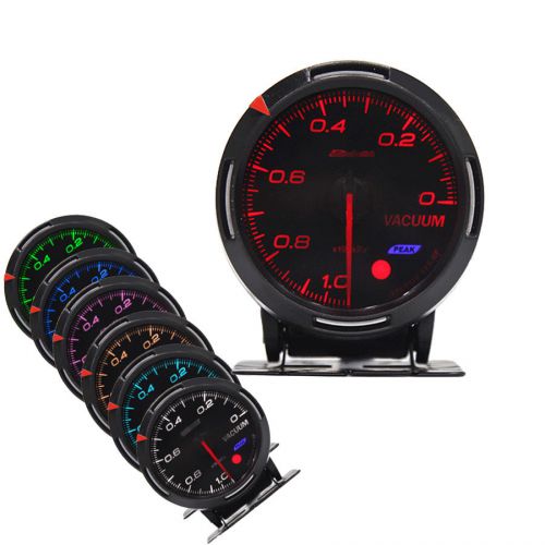 60mm 7-color car led vacuum gauge meter fit accord camry civic taurus impala