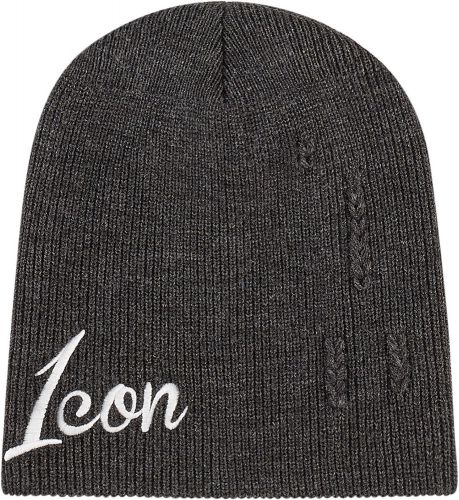 Icon 1000 feedback charcoal mens os motorcycle beanie