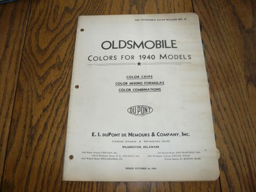 1940 oldsmobile dupont duco delux color chip paint sample - vintage