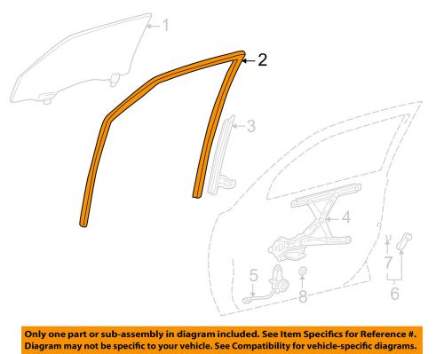 Pontiac gm oem 03-08 vibe front door-run channel left 88974658