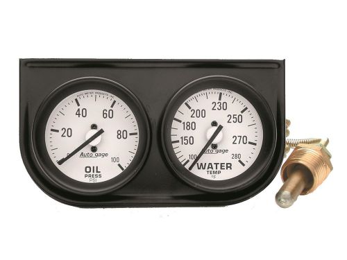 Auto meter 2326 2 gauge set 100 psi / 280f - autogage white/black