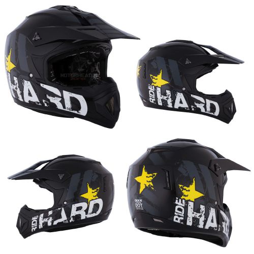 Motorcycle mx helmet offroad scooter xlarge black glossy ckx tx-529 ride hard