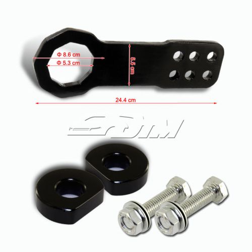 2&#034; jdm anodized cnc billet aluminum black front bumper racing tow hook for lexus