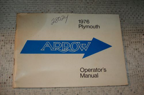 1976 plymouth arrow owners manual original glovebox book