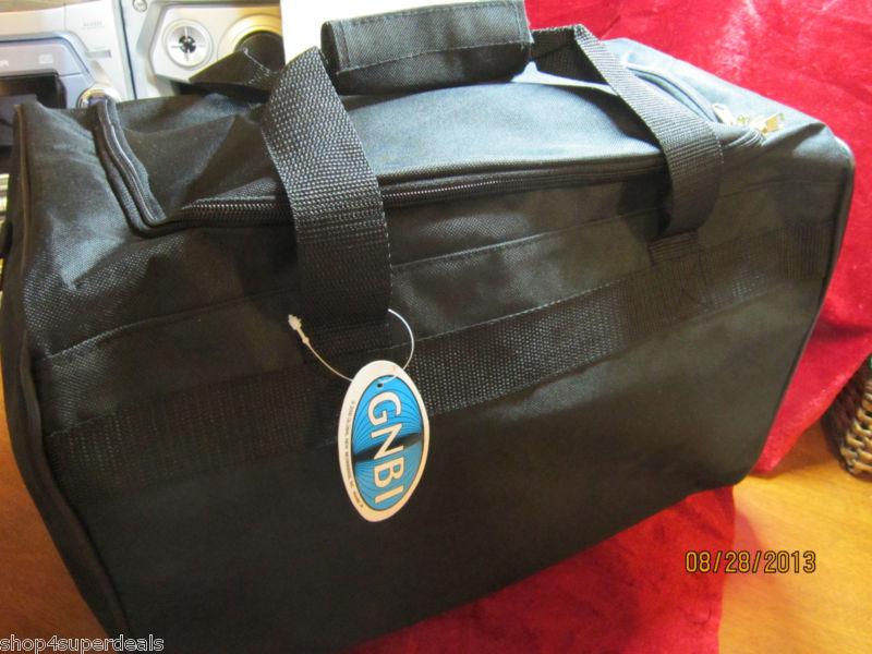 Lot of 2 gnbi black canvas duffle bag tote suitcase dual handle 