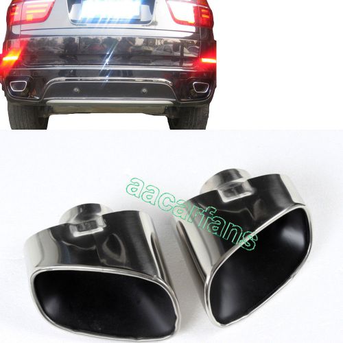 O type stainless steel chrome rear exhaust tip pipe muffler fit for bmw x5 07-09