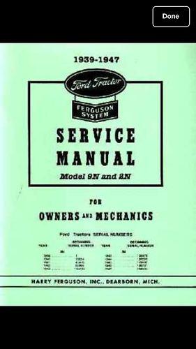 1939-1947 ford 9n 2n tractor shop service manual book