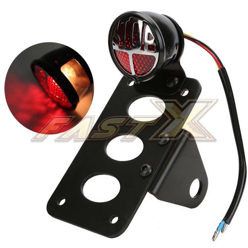 Motorcycle side mount rear brake license plate tail light lamp for harley