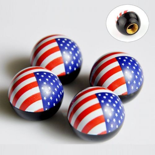 American flag car auto tire air stem valve caps wheel airtight screw cover dust