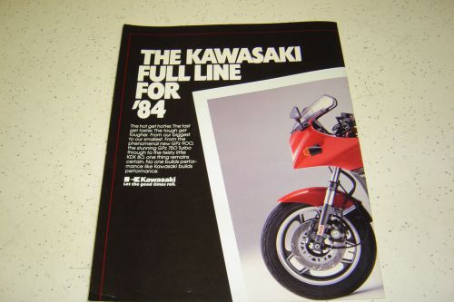 1 fulline kawasaki 1984 nos. sales brochure.12 pages.poster type.