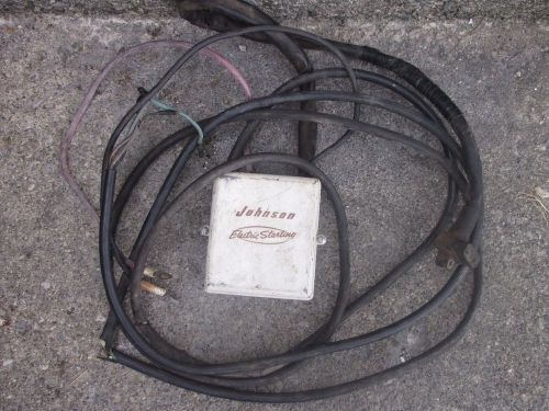 Vintage johnson outboard motor electric starting box with harness