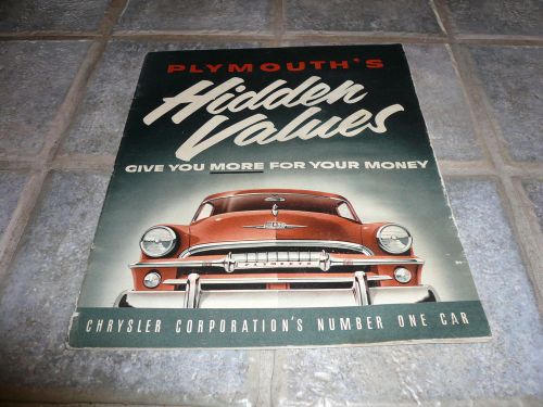 1954 plymouth sales brochure vintage