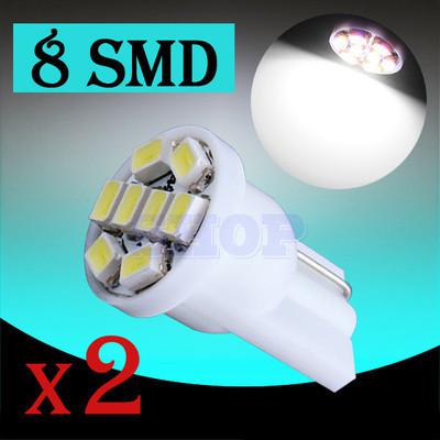 2pcs t10 8 smd 3020 license plate pure white 194 w5w 8 led car light bulb lamp