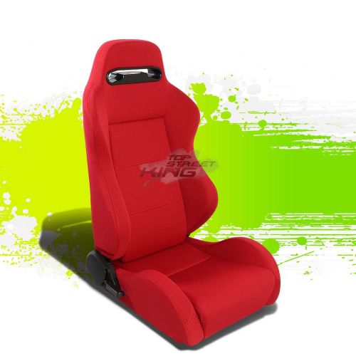 Pair type-r red reclinable jdm sports racing seats+adjustable sliders right side