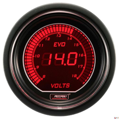 Prosport 52mm evo series digital red / blue led volt voltage voltmeter gauge