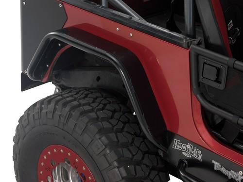 Warrior products s7312 tube fender flares rear smooth black steel