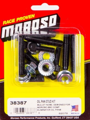 Moroso oil pan stud kit serrated face nuts natural bbc p/n 38385