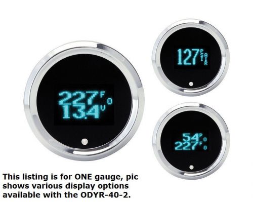 Dakota digital 2-1/16&#034; round multi function quad gauge teal display odyr-40-2