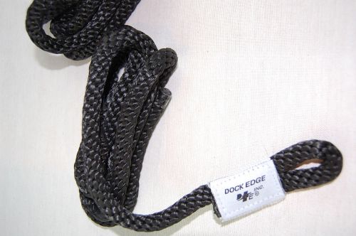 Dockedge boat fender line rope 3/8&#034; x 8&#039; - 2 pack black