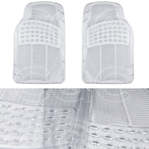 Clear rubber car floor mats front 2 piece set all weather protection flooring