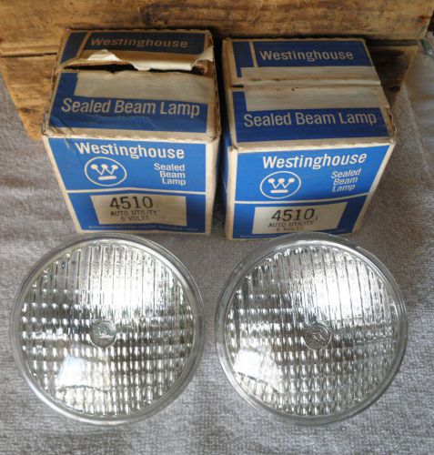 Two westinghouse 6v sealed beam lamps - auto utility 4510