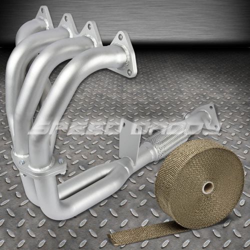 For 97-01 prelude base h22a4 stainless ceramic exhaust header+titanium heat wrap