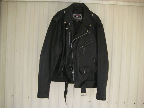 Mens leather motorcycle jacket, vintage style