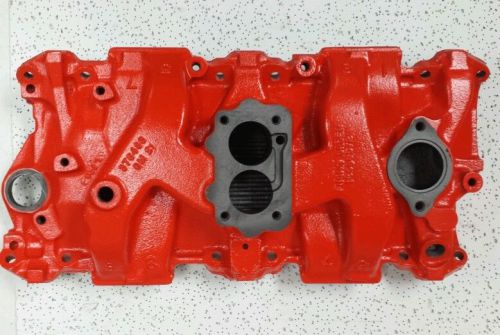 Racing 2bbl brl barrel cast iron sbc350 chevy intake manifold imca late model