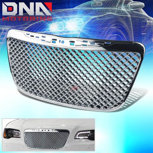 11-13 chrysler 300/300c/srt chrome luxury mesh front hood bumper abs grill guard