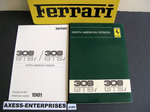 1980 1981 ferrari 308 gtbi / 308 gtsi owners manual drivers operators  book j163