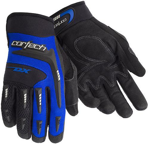 New cortech mens dx-2 comfort grip textile gloves, blue, 3xl/xxl