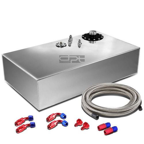 17 gallon top-feed aluminum race reserved tank+cap+level sender+steel line kit