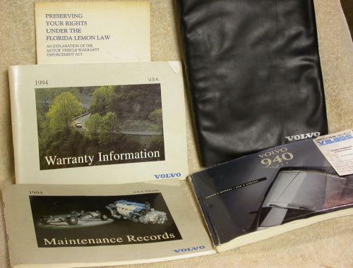 Set of owner&#039;s manual literature for 1994 volvo 940 usa &amp; canada