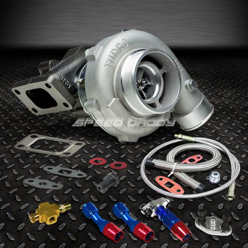 T04e t3/t4 .63 a/r ball bearing stage iii turbo charger+oil feed+drain line kit