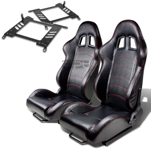 Type-1 racing seat black pvc+silder+for 00-06 maxima/sentra a33/b15 bracket x2