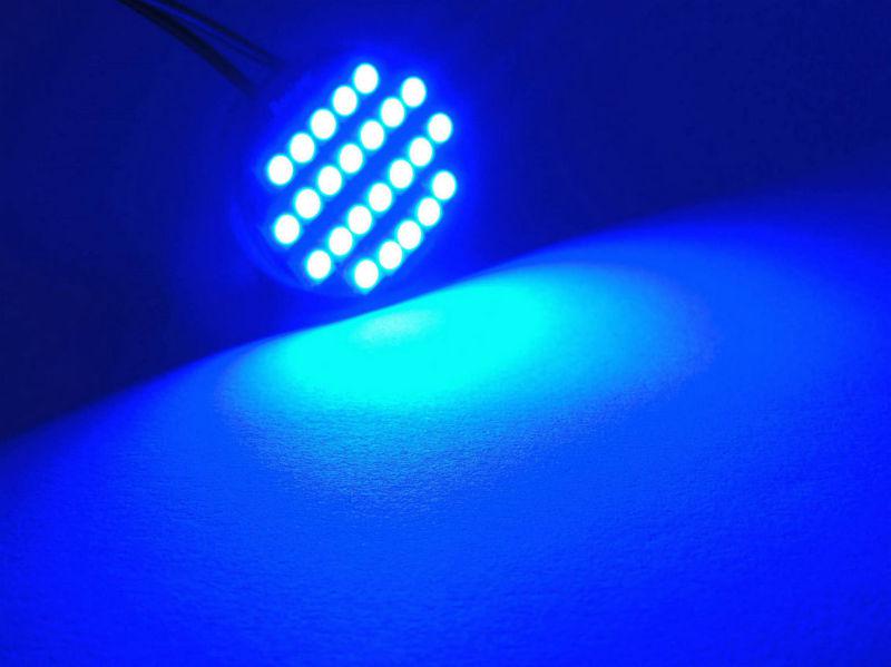 2x bright blue car led dome map trunk 24smd interior light panel lamp bulb b24d