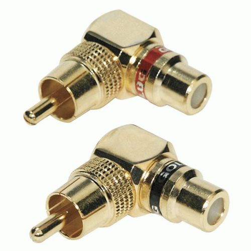 Raptor r5rcamfr pro series male to female right angle barrel connectors pair new