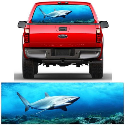 Mg9111 shark window truck tint decal sticker fits ford chevrolet dodge metro