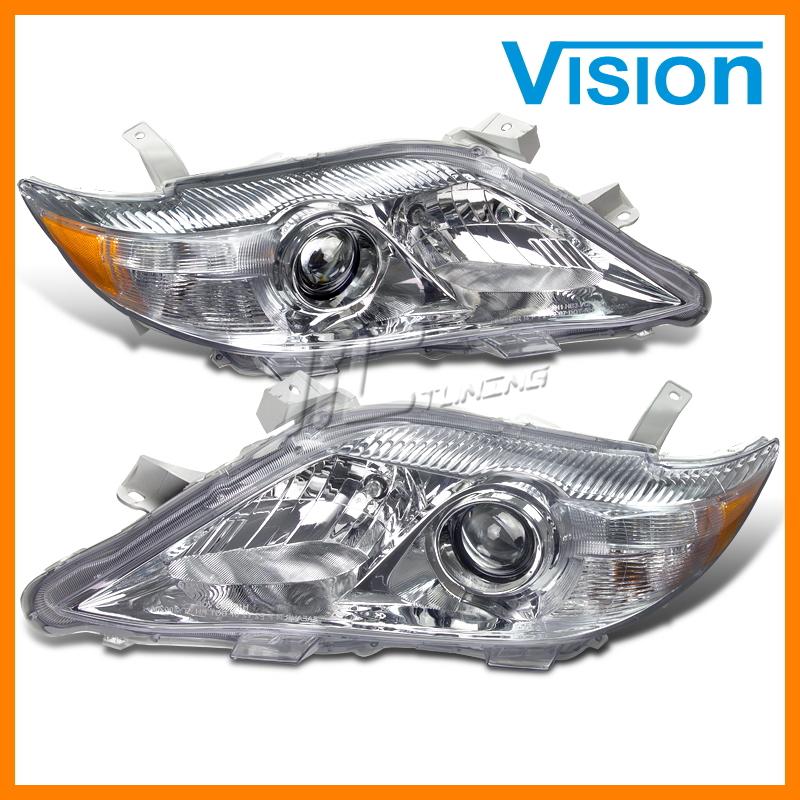 New pair headlamp 10 11 camry le/xle usa halogen clear len chrome hsg left+right